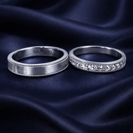 Premium Handmade Couple Engagement Wedding Ring SAN950 C34 - Silver950 Palladium Platinum White Gold