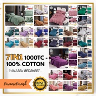 7IN1 1000TC-100%COTTON YANASEN Hotel Bedsheet with Comforter Set Cadar Hotel 7in1