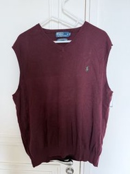 Polo Ralph Lauren 酒紅色針織背心