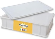 Dough Proofing Box (1 box + 1 lid), White, Commercial Stackable Pizza Proofing Dough Box (16 inch x 