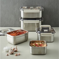 Lock&Lock Stainless Steel Breathing Kimchi Fermentation Food Storage Container with Air-valve