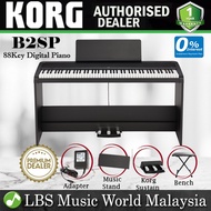 Korg B2SP 88 Key Digital Piano with Weighted Hammer Action Keyboard Black (B2-SP B2 SP)