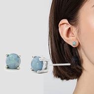 Opal earing ต่างหูพลอยโอปอลแท้ ต่างหูเงินแท้simple silver