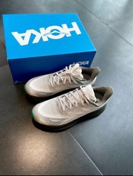 HOKA ONE ONE Clifton 9 Tech Stealth 跑步鞋 白灰 男女同款