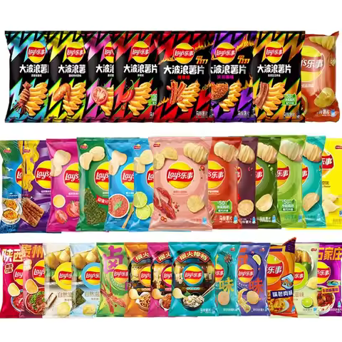 Lay's Potato Chips，Wave Chips 2.29/2.47oz(65/70g)*3 Packs Satisfying Snacks Office Snack Food Sale