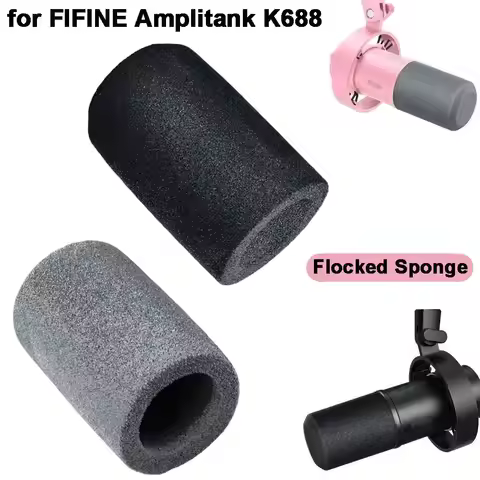 1pcs Replacement Mic Windscreen Cover Flocked Sponge Foam Windproof Microphone Cover for FIFINE Ampl