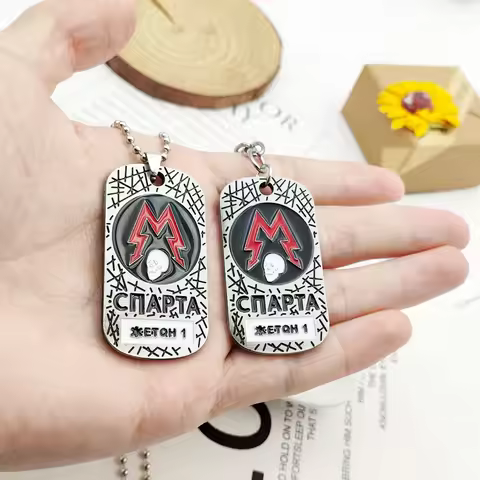 Game Metro Exodus 2033 Keychain Rangers Logo Keyring Archom necklace Dog Tag Skull Pendant for Women