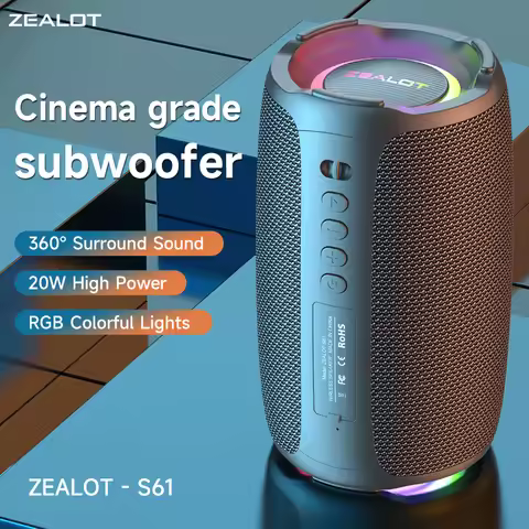 ZEALOT-S61 Bluetooth Speaker,with IPX6 Waterproof Protection and Outdoor Bass Sound for Backyard and