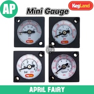 Mini Gauge For Inline duotight Regulator Or Blowtie (0-15psi/0-30psi/0-60psi/0-150psi)