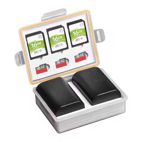 Camera Battery Storage Box SD TF Memory Card Case for Camera Battery LP-E6 BP-511 NP-FZ100 NP-FM50 E