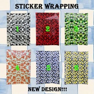 Sicker Wrapping New Colour Design (6 Design Pilihan) (Size A4) (Sticker Untuk Kereta/Motorsikal) (Wa