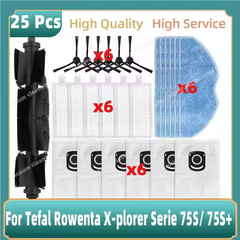 Compatible For Tefal Rowenta X-plorer Serie 75S RR8577WH / 75S+ RG8597W Roller Main Side Brush Hepa 