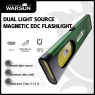 WARSUN T7 PRO Mini EDC Flashlight USB-C Rechargeable Magnetic Portable LED Torch Compact Keychain Li