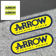 2PCS Aluminium Motorcycle Accessories Exhaust Pipes Pipe Decals Stickers Heat-resistant Arrow Racing
