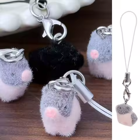 3pcs Cute Mini 3D Pig Keychains Resin Flocking Lovely Boar Animal Pet Pendant Key Chain Bag Earphone