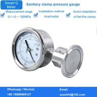 50.5mm Quick installation of Chuck Food grade clamp connected with diaphragm pressure gauge dry pres