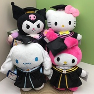 Sanrio Degree Season Doll 25cm Kuromi Melody Bachelor's Graduation Clothes Doctor Hat Plush Toy