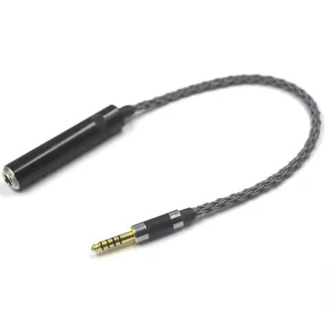 8 Core Silver Plated 4.4mm Male to 6.35mm Female Balanced Connector TRS Audio Adapter Cable 4.4mm to