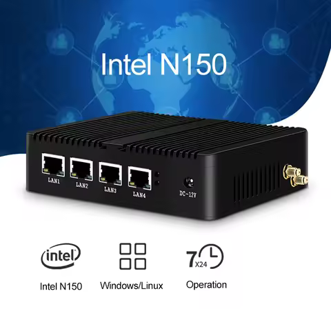 Intel N150 N5105 Mini PC Firewall Support Windows Linux Pfsense EXSI 4x Intel-i226V 2.5G Ethernet M.