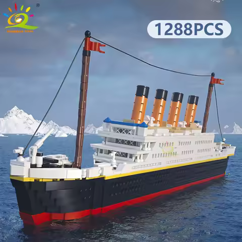 HUIQIBAO 1288pcs Titanic Model Cruise Ship 3D Mini Building Blocks Boat Bricks Collection DIY Toys f