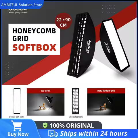 Godox Bowens Mount softbox 22x90cm Honeycomb Grid Softbox for Photo Strobe Studio Flash Softbox for 
