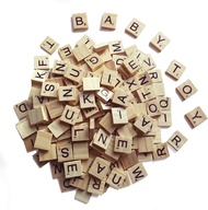 100pc Scrabble Letters for Crafts - Wood Scrabble Tiles-DIY Wood Gift Decoration - Making Alphabet C