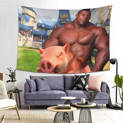 Theme Hog Rider Tapestry Fun Creative Design Tapestry Living Room Bedroom Party Atmosphere Decoratio