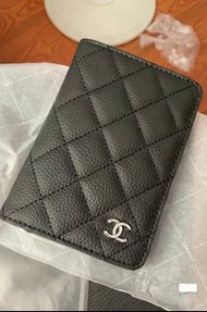 Chanel/香奈兒專櫃贈品 經典黑色菱格護照夾卡包