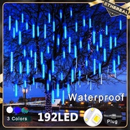 8 Tube LED Meteor Shower Lights Waterproof Plug Rain Fairy String Light Outdoor Garden Party Decor