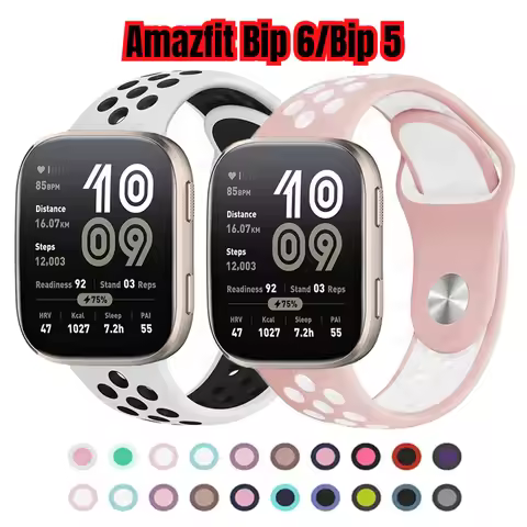 22mm Hole Silicone Band For Amazfit Bip 6/Bip 5 Bip 5 Unity/Pace/Cheetah Pro Bracelet For Amazfit St
