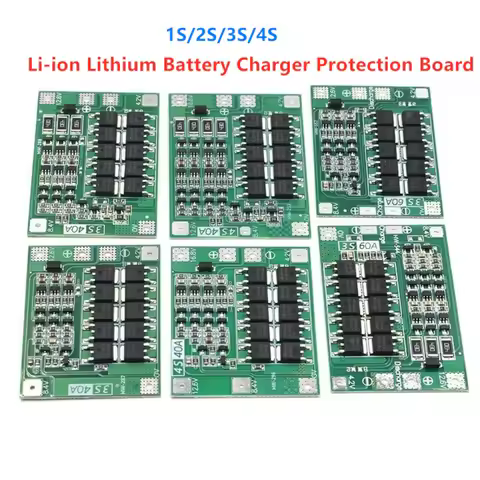 1S / 2S / 3S / 4S/ 6S BMS Balance 20A 30A 40A 60A 12V/24V Li-Ion Lithium Battery Charger Protection 