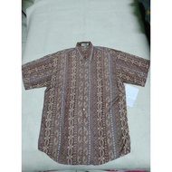 KEMEJA Men's Short Sleeve Brown Batik Shirt - B68