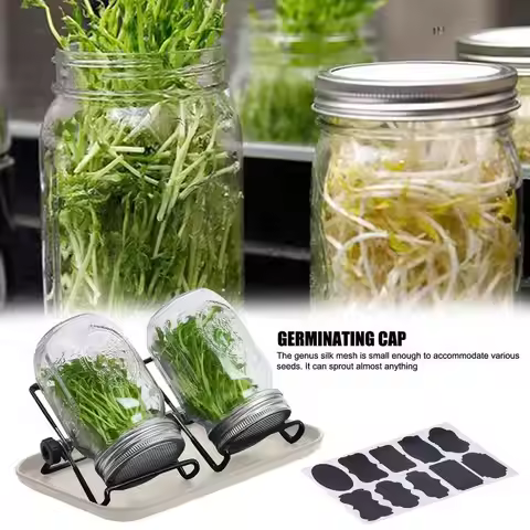 Sprouting Jar Kit Seed Sprouting Mason Jars With Strainer Lids Durable Bean Sprouts Growing Kit For 