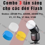 Round diffuser for Godox Flash: AD100 Pro, AD200, AD200 Pro, V1, V1 Pro, V1 Mid, V100