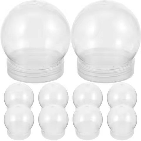 10pcs Globe Snow Water Globes with Screw Off Cap Empty Snow Globe Making Props Empty Fillable Christ