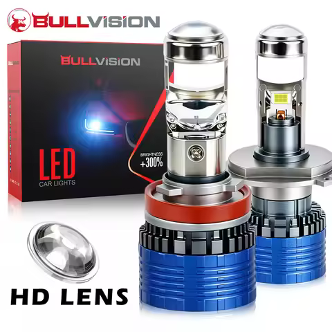 120W H4 LED Projector Mini Car Headlight Bulbs H8 H9 H11 9005 HB3 Bi-LED Mini Lens Projector Lenses