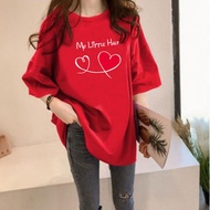 [AMYGO] 2024 M-5XL Loose Tshirt Women Plus Size Baju T shirt Perempuan Tops Tshirt Woman MurahTop Wa