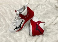 promo sepatu voli mizuno21 wave momentum (merah putih)  mid / sepatu volly mizuno21 momentum pria / 