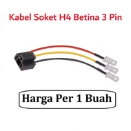 1 Piece Headlight Connector Cable H4 Socket FEMALE 3 Cables 3 Pin Automotive Adapter