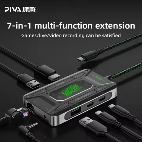 PIVA DS7 / DS7 Pro docking station TypeC adapter docking station HDMI 100W fast charge audio with Ap