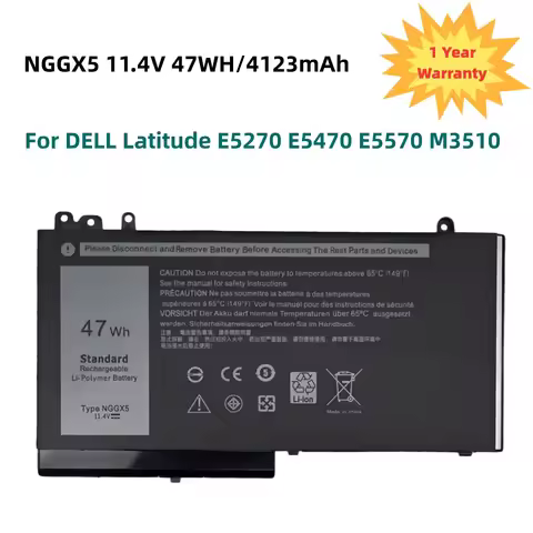 High Quality 4123mAh NGGX5 Laptop Battery For DELL Latitude E5270 E5470 E5570 Series M3510 JY8D6 954
