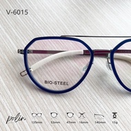 Polin V-6015 กรอบแว่นน้ำหนัก เบาทน ไร้สกรู ทรงสวยหรู