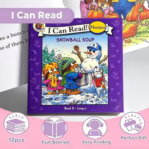 I Can Read My First Grammar Book 12-Book Set Phonics + Simple Sight Words Practice Family Language D