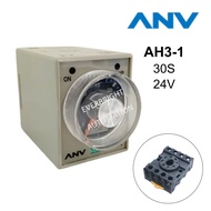 ANV AH3-1 30S 24V Single Range Analogue Timer ANLY CIKACHI CKC Timer Base PF083A-E