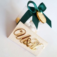 § 24Pcs Personalized Wedding Chocolate Box Decor Tags Baby Name Tags Laser Cut Arcylic Baptism Tab