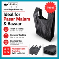 Harga Murah Black Color Bazaar Seller’s Choice Singlet Plastic Bag / T-Shirt Bag  / Tapau Bag
