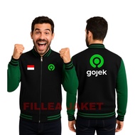 Varsity zipper sweater simple G.Ojek driver logoPOLOS | New G.Ojek men's varsity driver sweater Unis