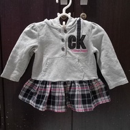 Calvin Klein Pink Tartan Baby Hoodie Dress