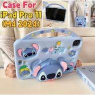 3D Cartoon Stitch Silicone Tablet Protective Soft Case For iPad Pro 11 (M4, 5th Gen 2024) Back Shell