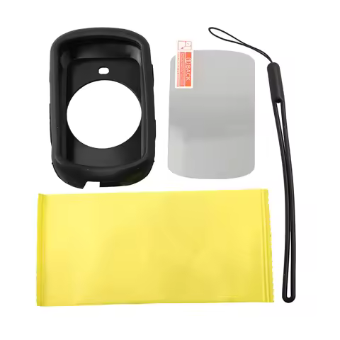 For Garmin Edge 530 Silicone Case Cover + Tempered Glass Screen Protector Stopwatch Screen Protector